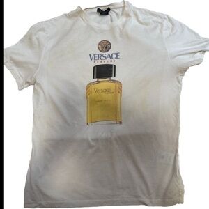 Versace White Perfume Print T-Shirt